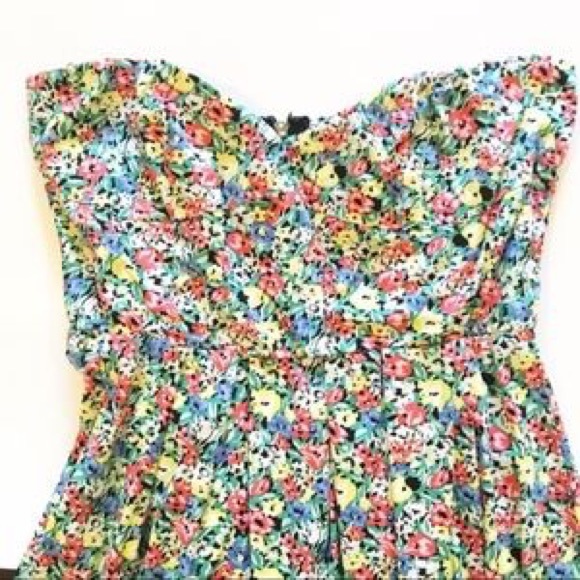SALE :Skylah Floral Strapless Dress